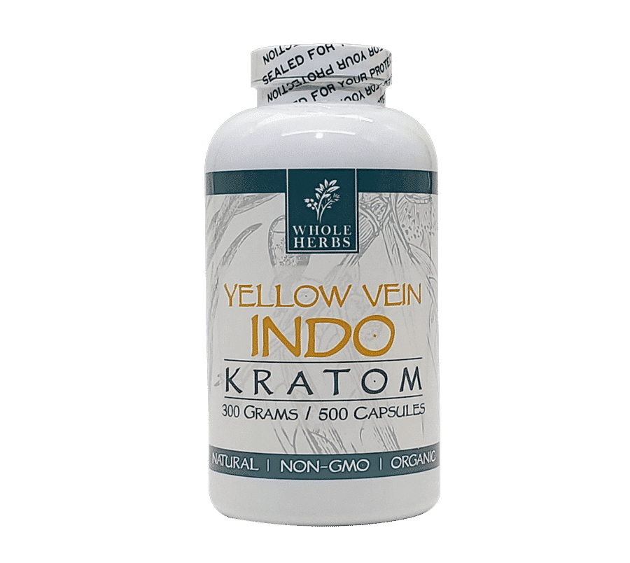 Whole Herbs Kratom Caps 500CT Indo Yellow