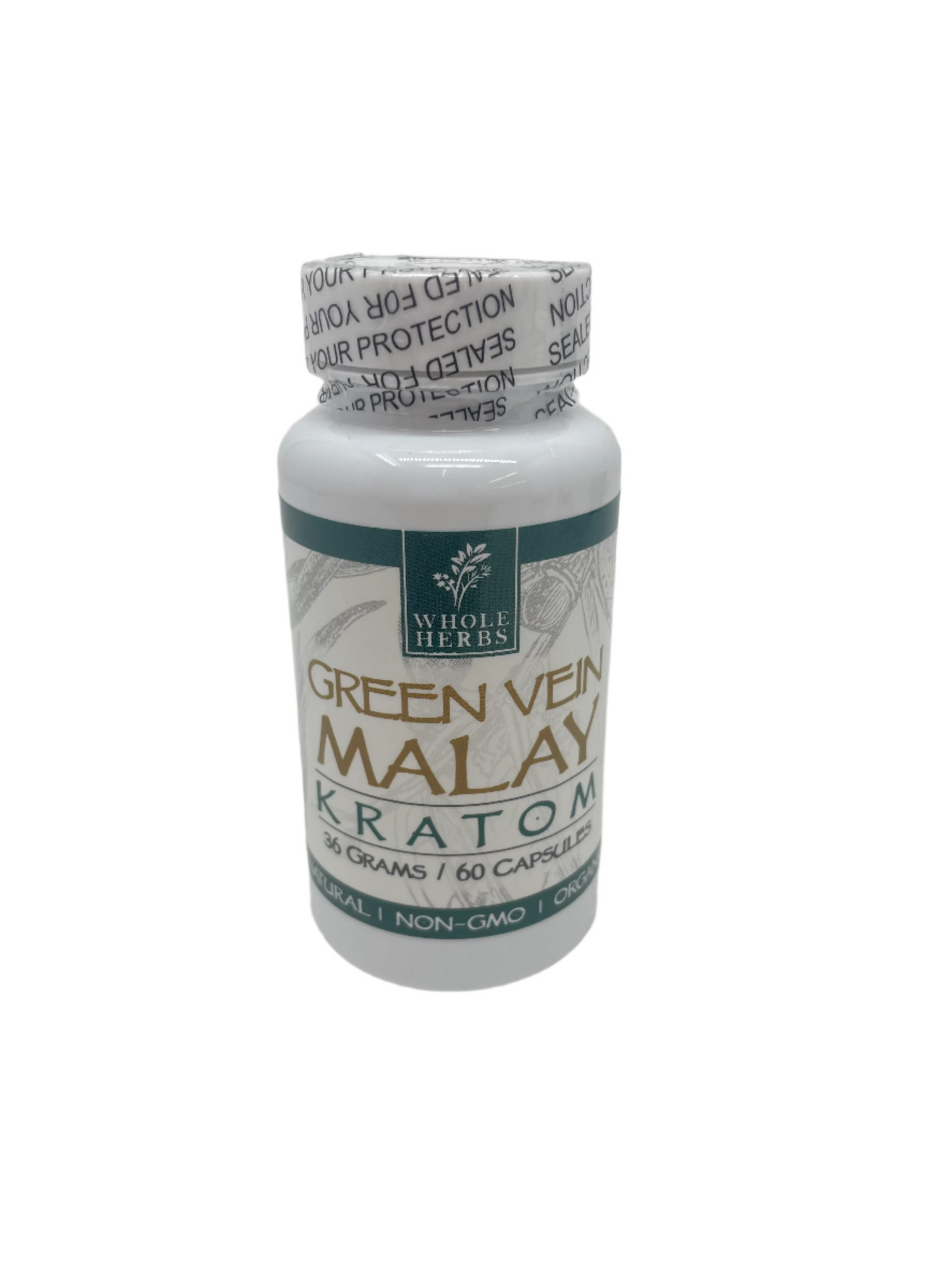 Whole Herbs Kratom Caps 60CT Malay Green