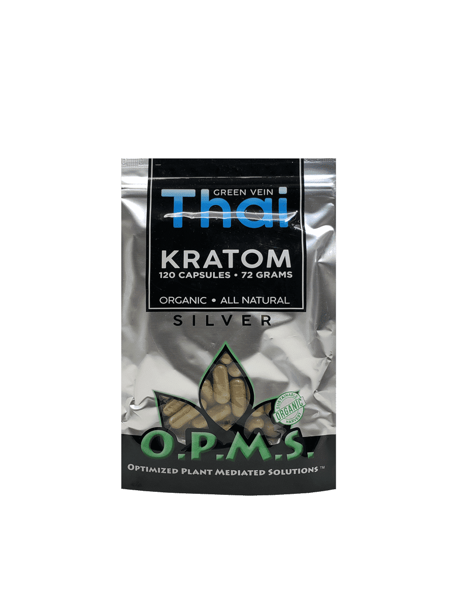 OPMS Kratom Caps 120CT Silver Green Vein Thai