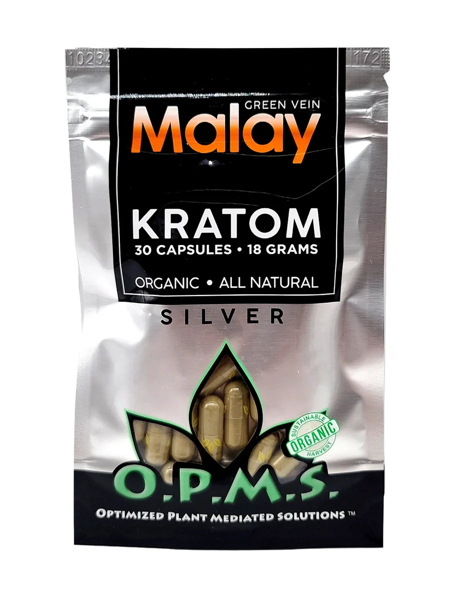 OPMS Kratom Caps 30CT Silver Malay Green