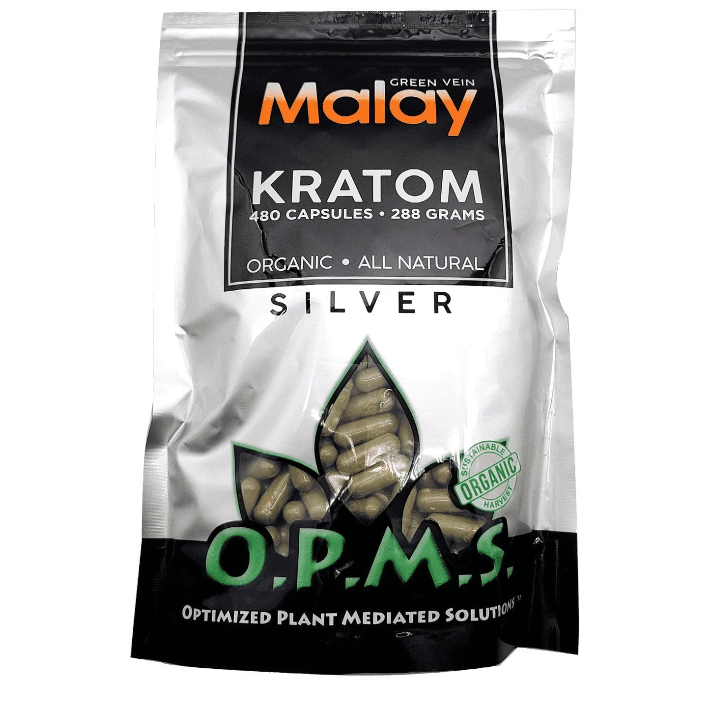 OPMS Kratom Caps 480CT Silver Malay Green