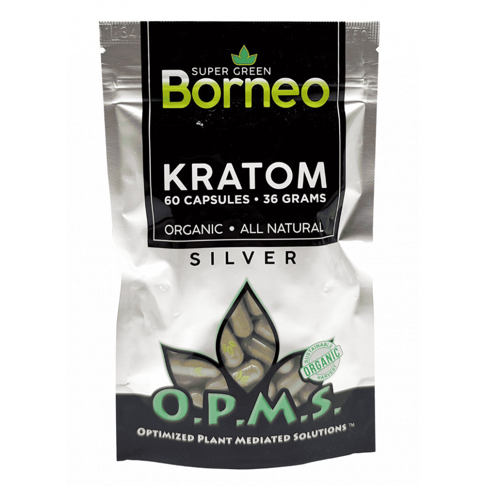 OPMS Kratom Caps 60CT Silver Borneo Super Green