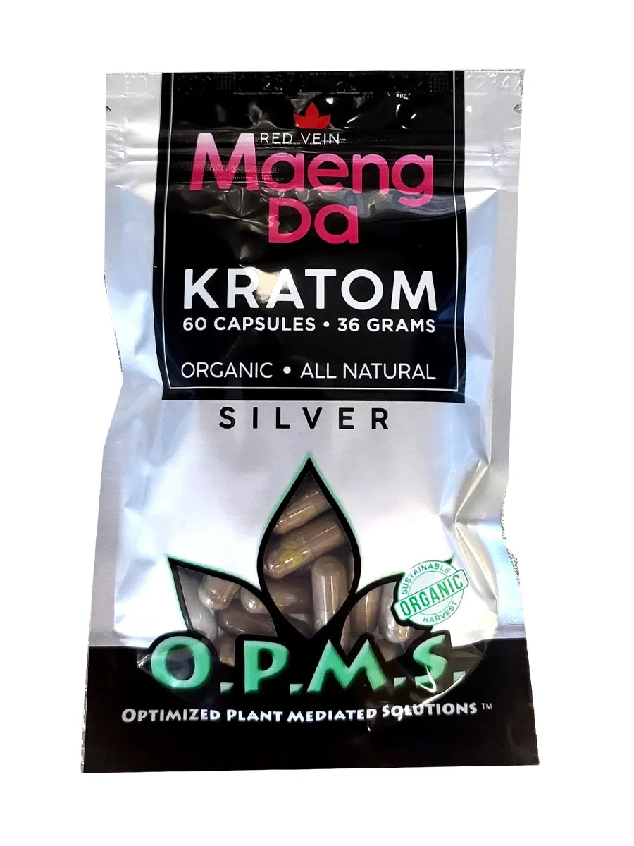OPMS Kratom Caps 60CT Silver Maeng Da Red