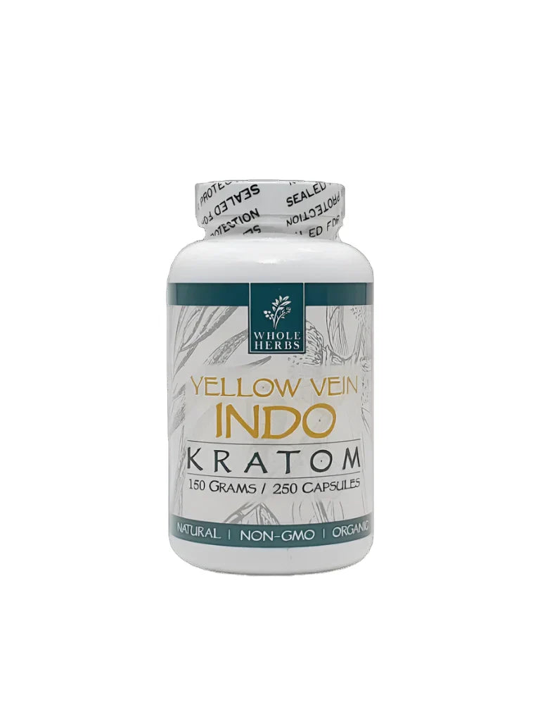 Whole Herbs Kratom Caps 250CT Indo Yellow