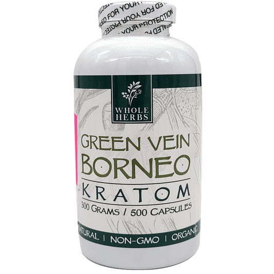 Whole Herbs Kratom Caps 500CT Borneo Green