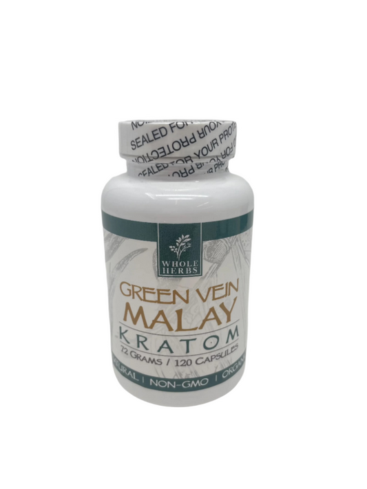 Whole Herbs Kratom Caps 120CT Malay Green